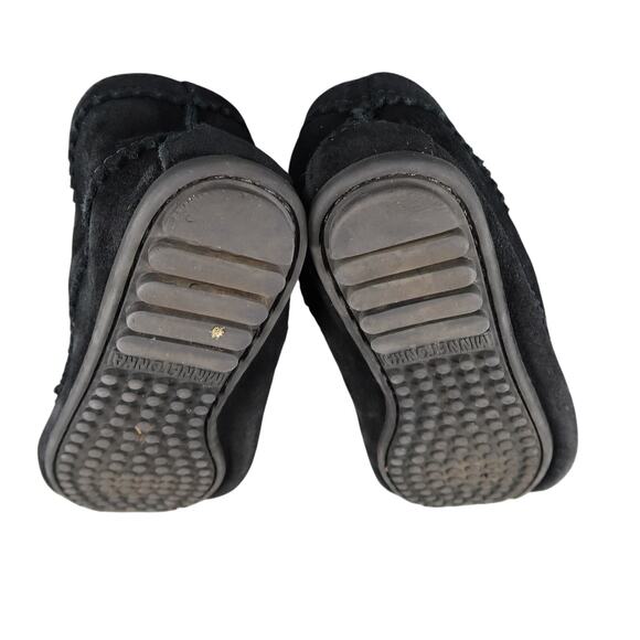 Minnetonka Shoes Womens 8 Moccasin Chukka Ankle Bootie Leather Black Lace Up - Picture 10 of 14